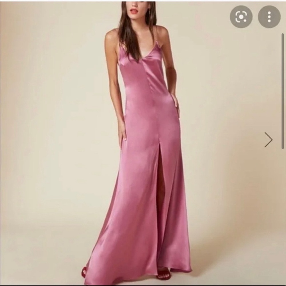 REFORMATION Cabot Mauve 100% SILK Slip Gown Dress XXS read description